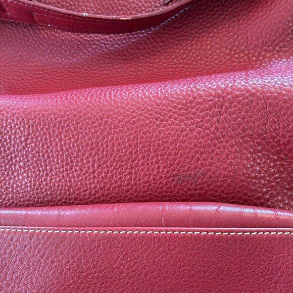 USED DOONEY & BOURKE RED PEBBLE LEATHER SATCHEL BAG - Picture 3 of 8